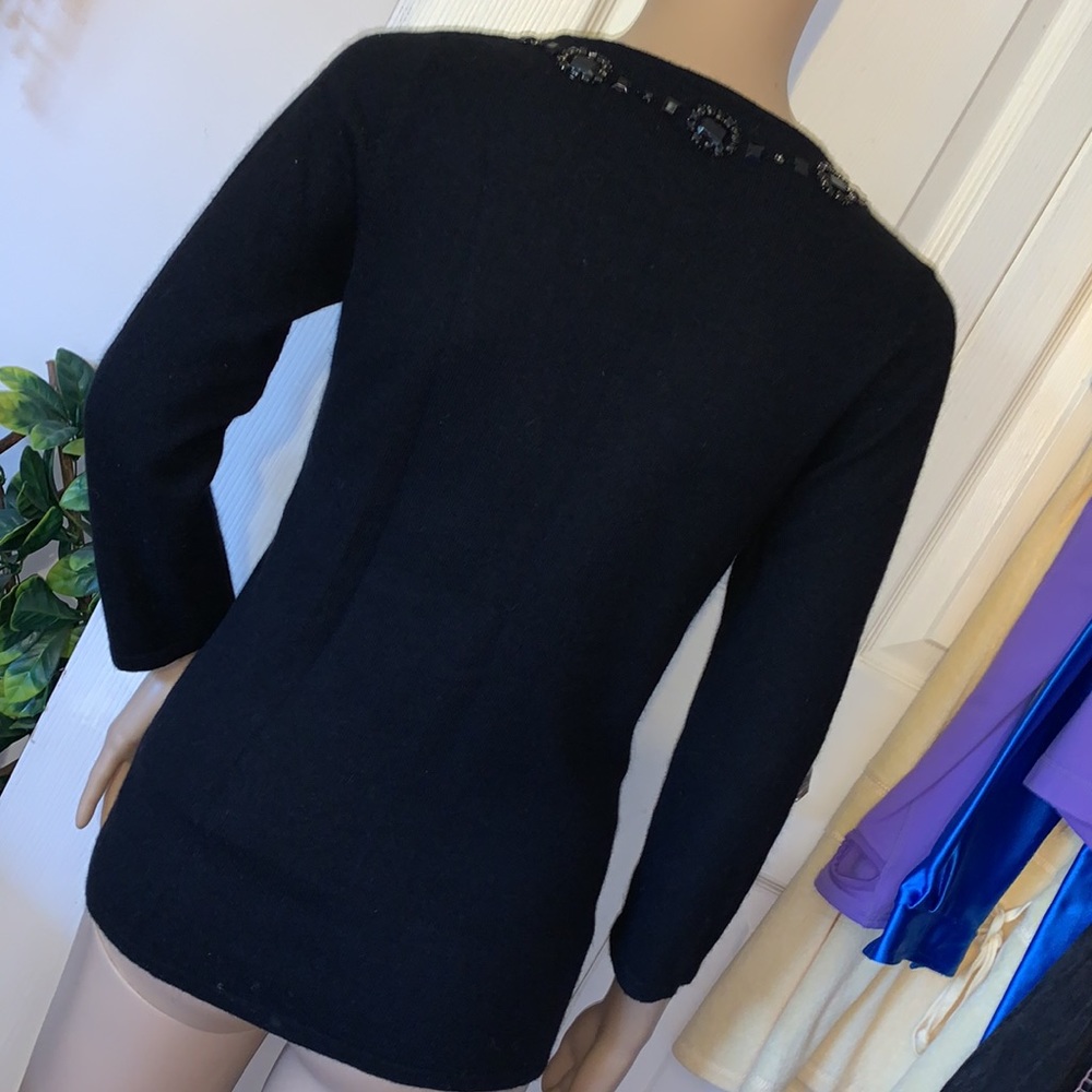 Joe black soft angora wool blended jewelled pullover sweater S - Picture 6 of 10